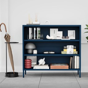 Niski regał metalowy granatowy Modern LUCA, 1000 x 900 x 350 mm