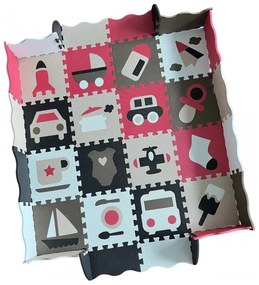Woopie baby mata piankowa pojazdy puzzle kojec