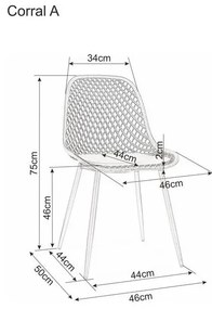 Czarne plastikowe krzesło CORRAL A