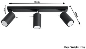 Designerski plafon halogenowy E783-Rins - czarny