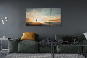 Obraz akrylowy Krzyż słońce góry