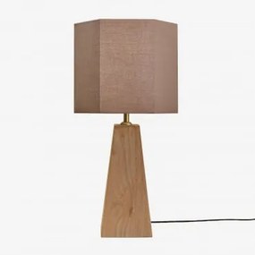 Lampa Stołowa Z Drewna Mango Taraua Drewno Mango & Brown Moka Ø30 Cm Tenerife - Sklum