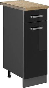 Szafka dolna do kuchni czarny wysoki połysk 30x60x81.6 r-line