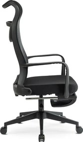 Fotel Biurowy Ergonomiczny Obrotowy z Podnóżkiem ACTON Czarny