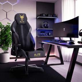Fotel Gamingowy Obrotowy NEXON Czarny/Żółty Nowoczesny