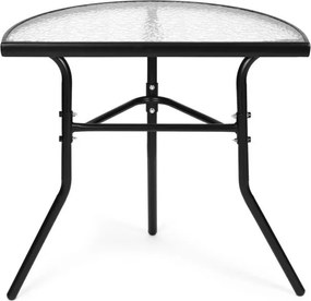Szklany stolik ogrodowy półokrągły Tulum 090 - na balkon, taras, patio