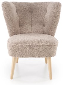 MOCCA Fotel wypoczynkowy Cappucino SVEN TEDDY Nowoczesny Boho Drewno