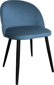 Krzesło Colin na metalowych nogach – nowoczesne i tapicerowane : Kolor nogi - Czarna stożek, Kolor tkaniny - VELVET - MG33, Typ siedziska - Siedzisko obrotowe 180° - z powrotem, Typ tkaniny - Velvet