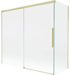 Mexen Rox parawan nawannowy 2-skrzydłowy rozsuwany 170 + 70 x 150 cm, transparent, złoty szczotkowany - 8C9-170-070-55-00