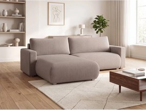 Beżowa rozkładana narożna sofa TAFIRA, dwustronna
