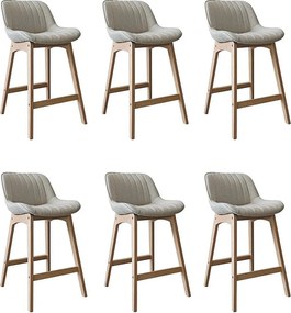 Komplet dębowych krzeseł wyspowych i barowych z siedziskiem z tkaniny MELLOW o szerokości 65 cm