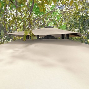 Outsunny Parasol ogrodowy, odporny na warunki atmosferyczne, z 1 korbką, 2,94 x 2,94 x 2,7 m, Khaki