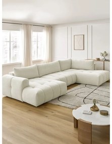 Beżowy rozkładany/ze schowkiem narożnik (prawostronny/w kształcie litery U) Fuji – Bobochic Paris