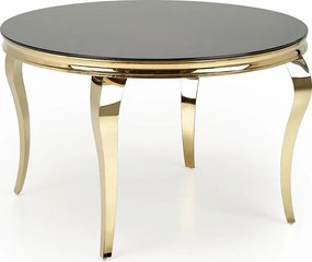 Okrągły stół w stylu glamour z czarnym szklanym blatem Z1-F45