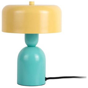 Żółta/turkusowa lampa stołowa (wysokość 24 cm) Double Funky – Leitmotiv
