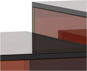 Brązowe szklane stoliki zestaw 2 szt. 50x50 cm Dice – Actona