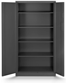 Biurowa szafa metalowa na akta DANIEL, 900 x 1850 x 400 mm, antracytowa