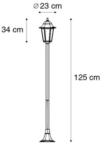 Zewnetrzna Inteligentna lampa stojąca zewnętrzna czarna 125 cm z WiFi ST64 - New Orleans Rustykalny / Vintage Oswietlenie zewnetrzne