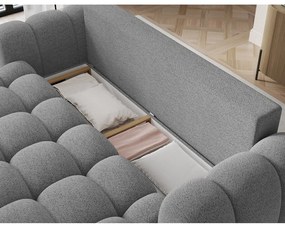 Szara rozkładana sofa z materiału bouclé 256 cm Cotonn – ELTAP