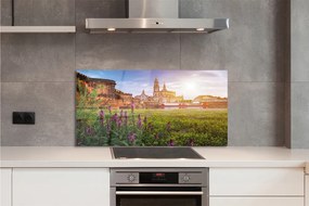 Panel szklany do Kuchni Wschód Słońca nad Niemiecką Rzeką