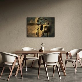 Obraz - Słuchawki lotnicze w stylu vintage (70x50 cm)