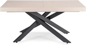 Stół Prostokątny Rozkładany HAMPTON 160-240 cm Kaszmir/Czarny do Jadalni Nowoczesny