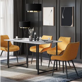 Stół do jadalni czarny/marmurowo-biały 140x80x75 merido