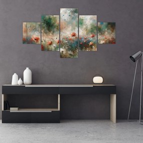 Obraz – Abstrakcja pola z makami (125x70 cm)