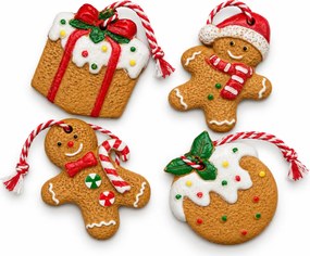 Zestaw 4 szt. ozdób świątecznych COOKIE CHRISTMAS 6 cm