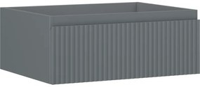 Mexen Rivel szafka łazienkowa podumywalkowa 60 cm, 1 szuflada, ryflowana , grafit mat - 91A20-06023-1-BF66