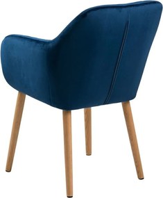 Skandynawskie krzesło do jadalni z tkaniny welurowej Emilia Velvet