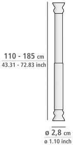 Biały drążek na zasłonę prysznicową 110 - 185 cm – Wenko