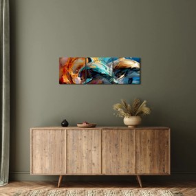 Obraz - Malowanie delfinów (z zegarem) (90x30 cm)