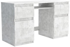 Biurko komputerowe młodzieżowe szkolne 140 cm z półką szufladami REMI2 Beton