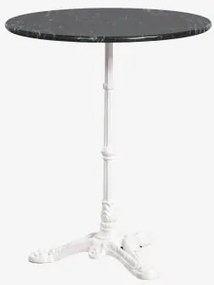 Okrągły Stolik Barowy Ø60cm Z Naturalnego Kamienia Azteca Zielony Marmur Big Flower - Lodowcowa Biel - Sklum