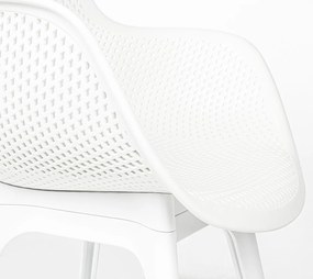 Plastikowe krzesło do kawiarni z ażurowym siedziskiem Landi