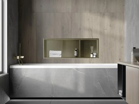 Mexen X-Wall-R półka wnękowa z kołnierzem i półką 90 x 30 cm, złota szczotkowana - 1950903010S