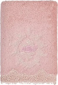Ręcznik DESTAN  50x100 cm z koronką Stary róż
