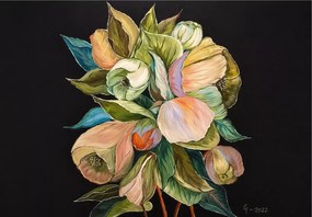 Obraz olejny Kwiaty 70x100 cm