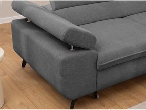 Szary narożnik z tkaniny szenilowej (prawostronny/w kształcie litery L) Marbeya – Ropez