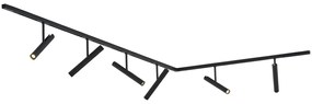 Modern railsysteem zwart met 6 spots zwart 1-fase - Slimline Avery