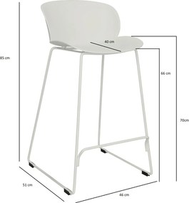 Hoker z siedziskiem z tworzywa sztucznego Vivia 66 cm