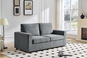 Sofa rozkładana "Elena" z tkaniny ekspresowej - 3-osobowa - 140 cm spania - Szara
