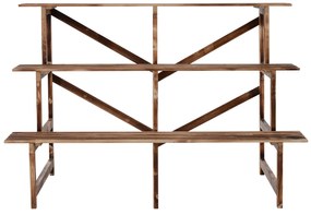 Outsunny regał na rośliny półka na kwiaty regał na kwiaty półka na rośliny stojak na kwiaty 3 stopnie drewno jodłowe kolor ciemnobrązowy 120 x 80 x 80 cm