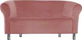 Sofa Milo tkanina Welur wygodna sofa tapicerowana do salonu i poczekalni : Kolor nogi - Chrom, Kolor tkaniny - VELVET - MG58, Typ tkaniny - Velvet, Wysokość nogi - 15 cm
