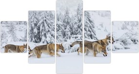 Obraz - Wilki w górach (125x70 cm)