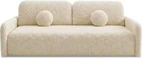 Sofa DUO Rozkładana Dwuosobowa Beżowa Boucle Japandi