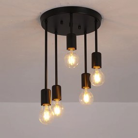 Lampa sufitowa metalowa loft retro wisząca AT29-5SZ-Black