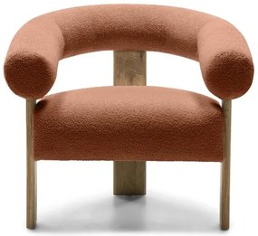 Brązowy designerski fotel KOKEI, dąb