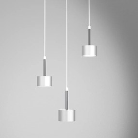 Lampa wisząca ARENA WHITE/SILVER 3xGX53, biała, na kole potrójna